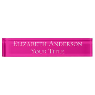 Simple Hot Pink Name Plate