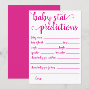 Simple Hot Pink Prediction   Magenta Keepsake Card