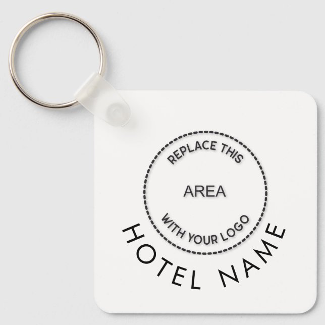 Simple Hotel Logo Name Any Colour Promotional Keychain (Front)