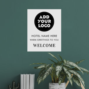 Simple Hotel Welcome Sign Logo & Name Any Colour