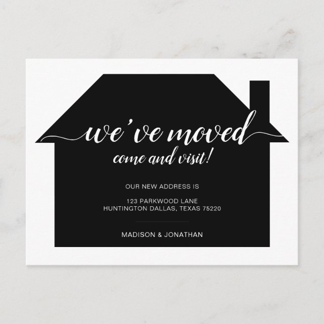 Simple House We've Moved Moving Announcement Postcard (Front)