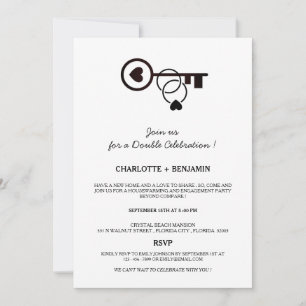 Simple Housewarming And Engagement Party Invitation