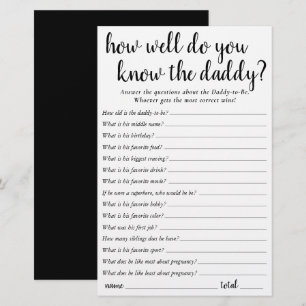 Simple How Well Do You Know Daddy   Black Keepsake