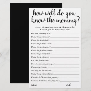 Simple How Well Do You Know Mommy   Black Keepsake