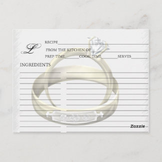 Simple Husband wife Wedding rings Recipe Cards