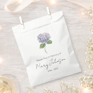 Simple Hydrangea Seed packet Funeral Favour Bag