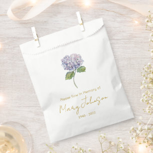 Simple Hydrangea Seed packet Funeral Favour Bag