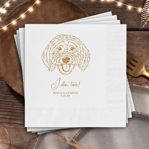 Simple I Do Too Custom Hand Drawing Wedding Napkin