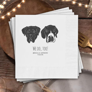 Simple I Do Too Custom Hand Drawing Wedding Napkin