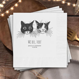 Simple I Do Too Custom Hand Drawing Wedding Napkin