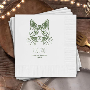 Simple I Do Too Custom Hand Drawing Wedding Napkin
