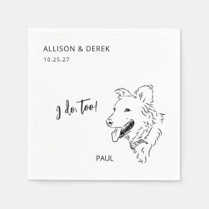 Simple I Do Too Dog Breed Illustraions Wedding Napkin
