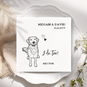 Simple I Do Too Dog Golden Retriever  Wedding Napkin