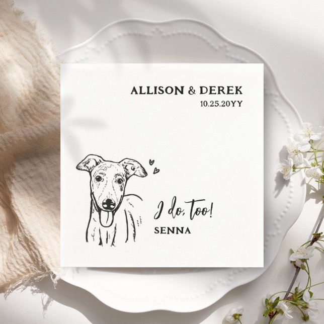 Simple I Do Too Dog Whippet Drawing  Wedding Napkin (Creator Uploaded)
