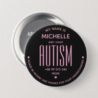 Simple I Have Autism Awareness Black Pink Special