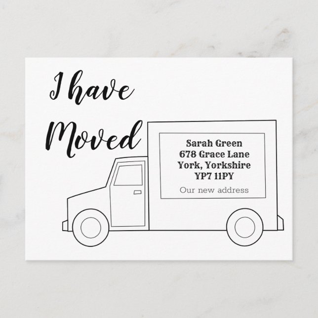 Simple I Have Moved Moving  Announcement Postcard (Front)