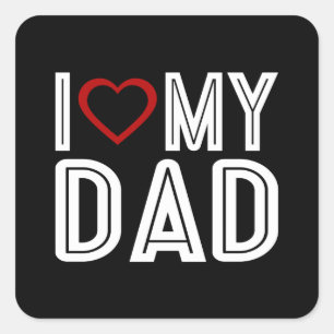 Simple I Heart Love My Dad Typography   Sticker
