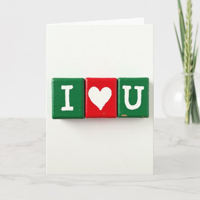 Simple I Love You Blocks Card (Front)