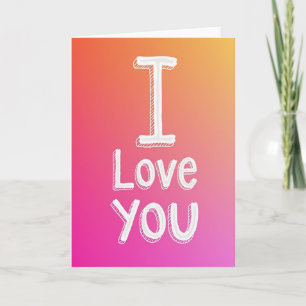 Simple I Love You Diagonal Striped Card