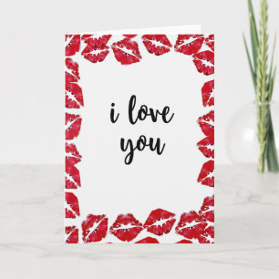 Simple I Love You Kisses Card