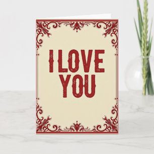 Simple I Love You Scroll Card