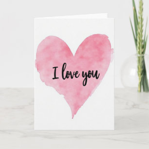 Simple I Love You Watercolor Card