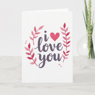 Simple I Love You Wreath Card