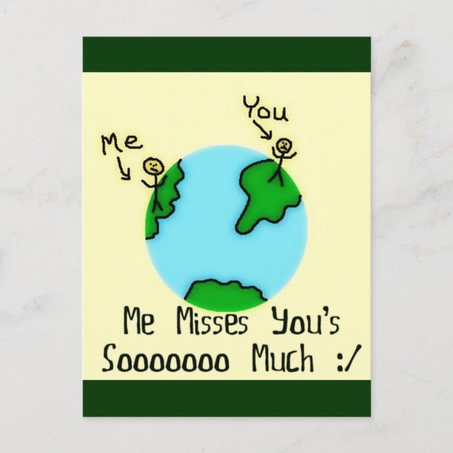Simple I Miss You Postcard (Front)