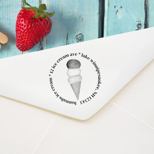 Simple Ice Cream Cone Business Return Address Self-inking Stamp