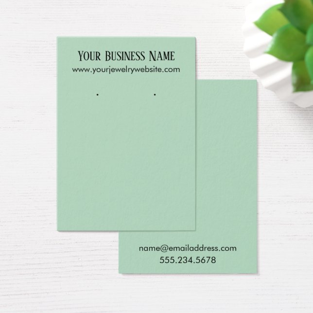 Simple Iced Mint Earring Holder Display Cards (Desk)