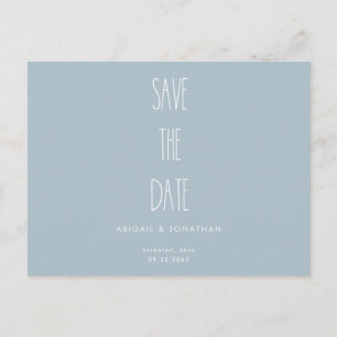 Simple Icy Blue Winter Wedding Save the Date   Invitation Postcard