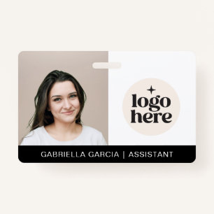 Simple Identification Logo Photo Employee  Badge