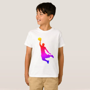 Simple Illustration Basketball Player Rainbow T-Shirt