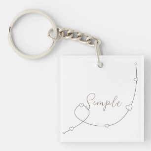 Simple illustration with hearts in minimalist styl keychain