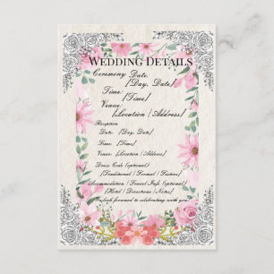 Simple Indian Wedding Details Card   Elegant 