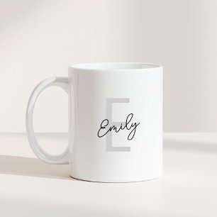 Simple Initial and Name Gift Coffee Mug