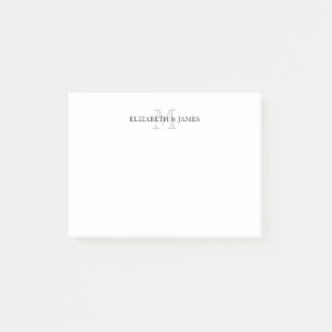 Simple Initial Couple Monogram Personalized Post-it Notes