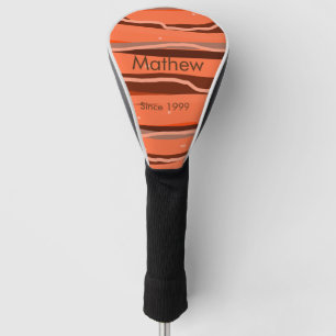 simple initial letter monogram add name brown art golf head cover