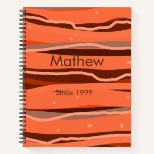 simple initial letter monogram add name brown art notebook