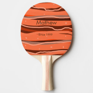 simple initial letter monogram add name brown art ping pong paddle