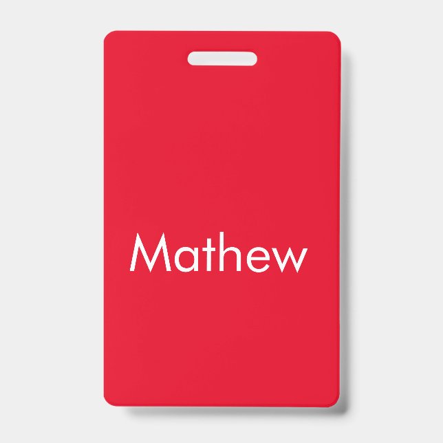 simple initial letter monogram add your name lett  badge (Front)