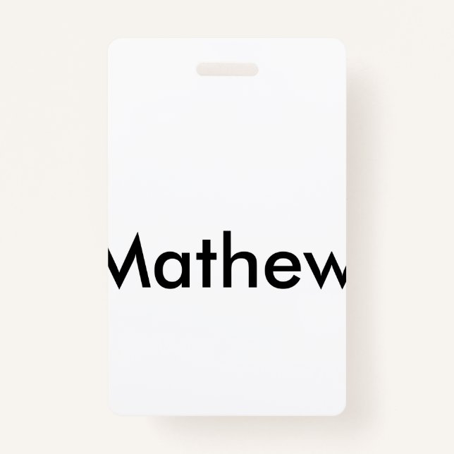 simple initial letter monogram add your name lett  badge (Front)