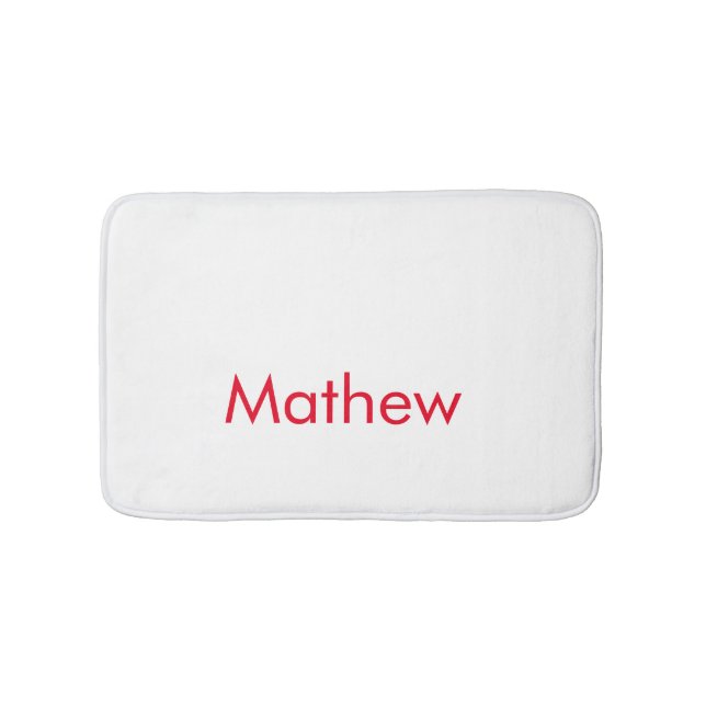 simple initial letter monogram add your name lett  bath mat (Front)