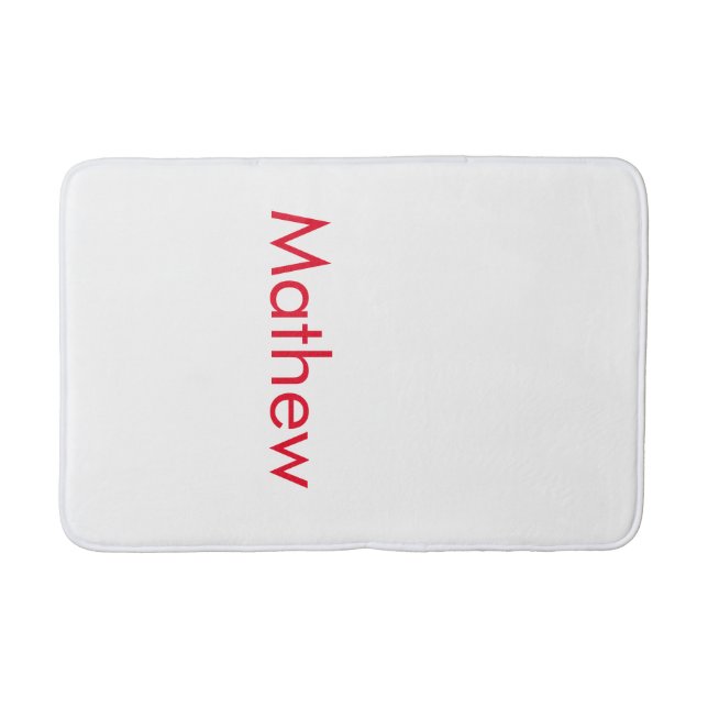 simple initial letter monogram add your name lett  bath mat (Front)