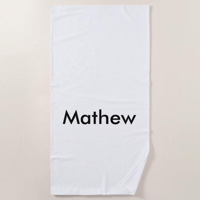 simple initial letter monogram add your name lett  beach towel (Front)