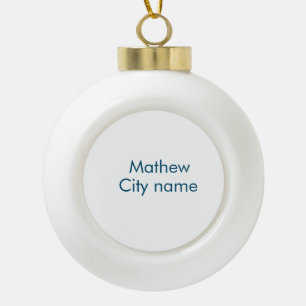 simple initial letter monogram add your name lett  ceramic ball christmas ornament