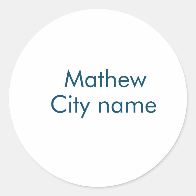 simple initial letter monogram add your name lett  classic round sticker (Front)