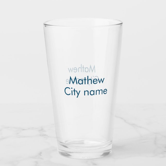 simple initial letter monogram add your name lett  glass (Front)