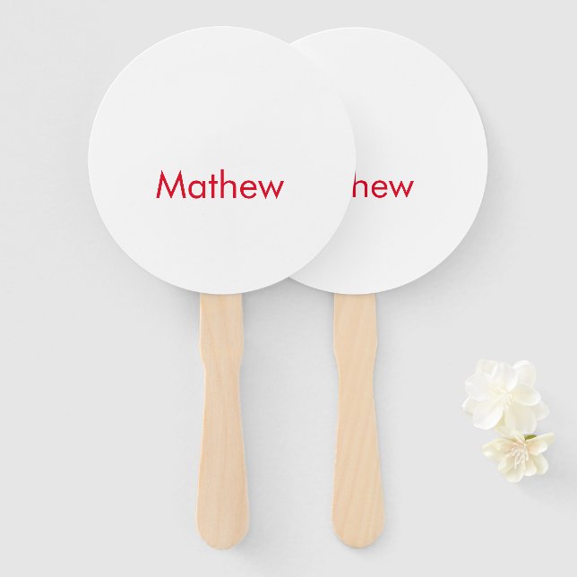 simple initial letter monogram add your name lett  hand fan (Front and Back)