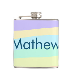 simple initial letter monogram add your name lett hip flask